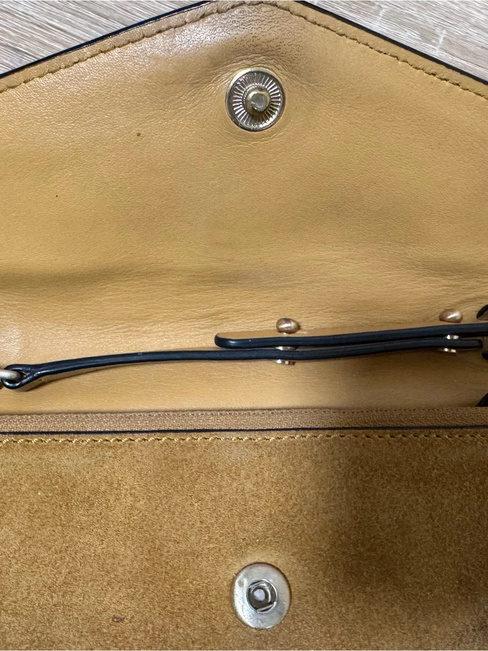 rag & bone Suede Envelope crossbody in Tan with Gold Hardware